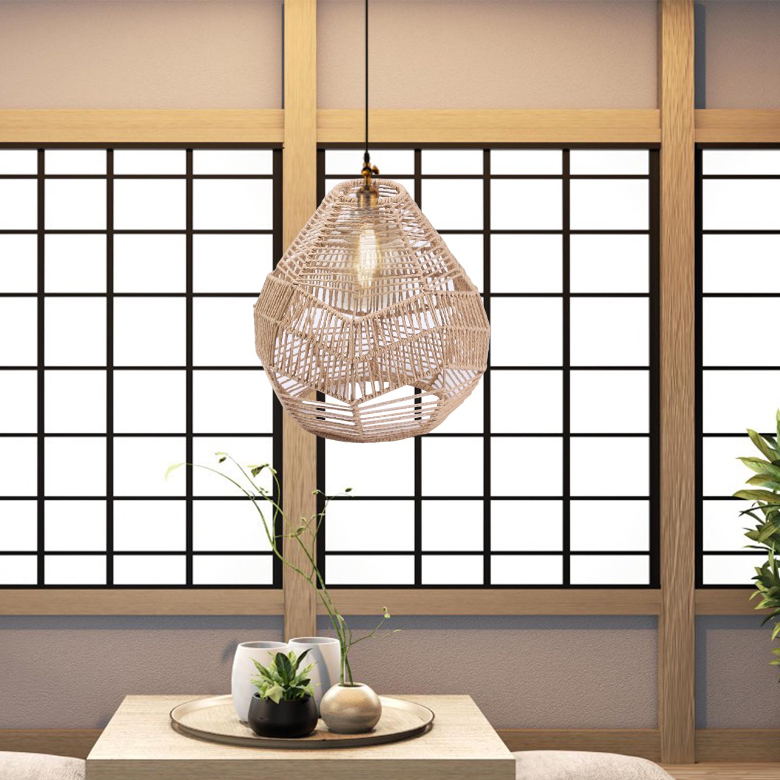 보헤미안 펜던트 램프 쉐이드 종이 로프 라탄 천장 조명 - Wicker Pendant Shade 리뷰 및 가격