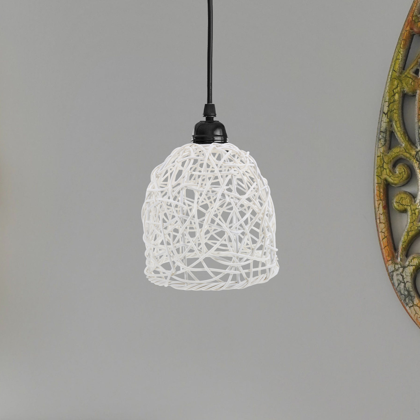 라탄 램프 쉐이드 E27 루스틱 우븐 펜던트 램프쉐이드 - Wicker Pendant Shade 리뷰 및 가격