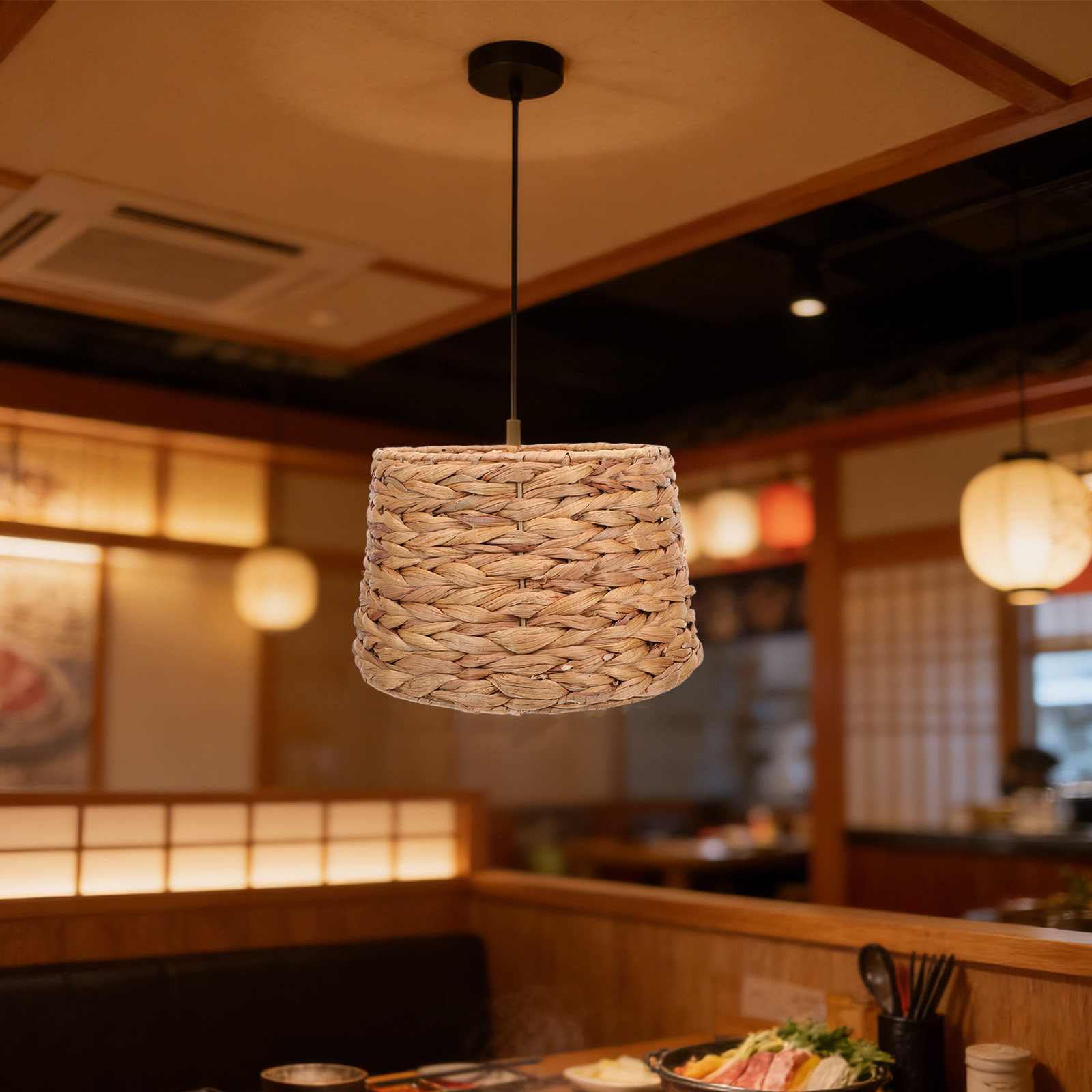 해초 드럼 램프쉐이드 42mm 구멍 직경 빈티지 위커  - Wicker Pendant Shade 리뷰 및 가격