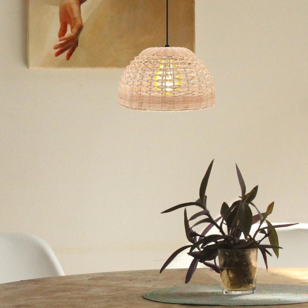 라탄 펜던트 램프 짜임새 있는 케이지형 행잉 램프쉐이드 - Wicker Pendant Shade 리뷰 및 가격